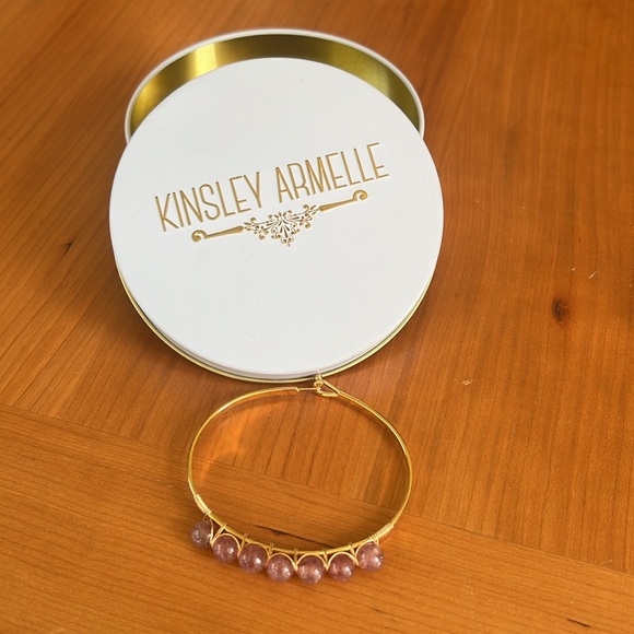 Kinsley Armelle Bracelet Wire Wrapped Strawberry Quartz Beads NWOT - Picture 5 of 8